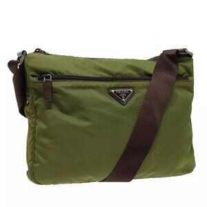 PRADA Shoulder Bag Nylon Khaki